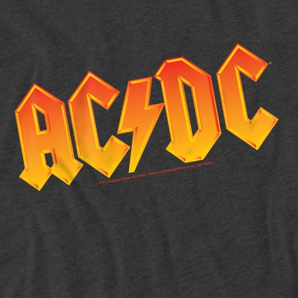 AC/DC Unisex Vuxen Logo T-Shirt M Kolgrå Charcoal M