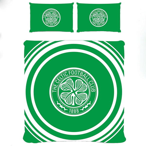 Celtic FC Officiell Dubbel Duvet och Örngott Set Pulse Design Green Double