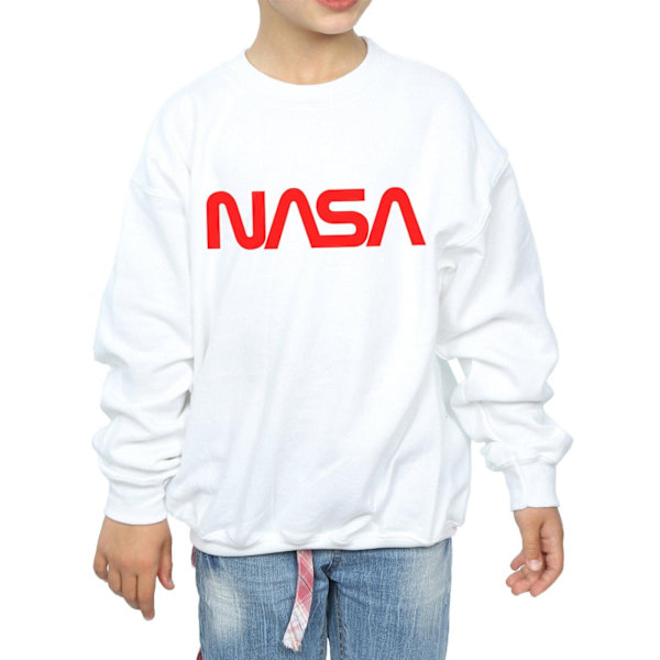 NASA Girls Modern Logo Sweatshirt 12-13 år Vit White 12-13 Years