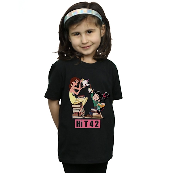 Disney Girls Wreck It Ralph Belle Och Vanellope Bomull T-shirt Black 9-11 Years