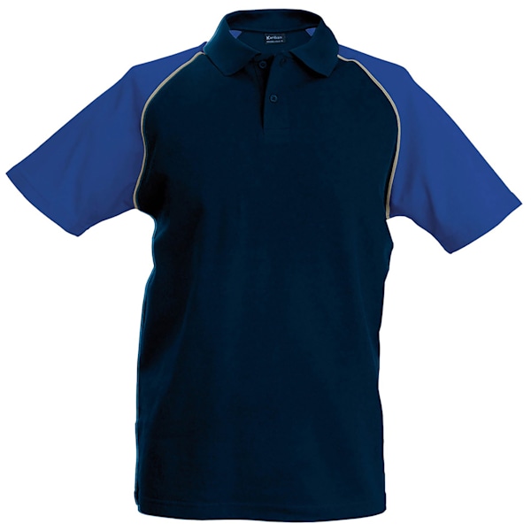 Kariban Herr Kontrast Baseball Polo Shirt 2XL Marinblå/Ljusgrå/Röd Navy/Light Grey/Royal 2XL