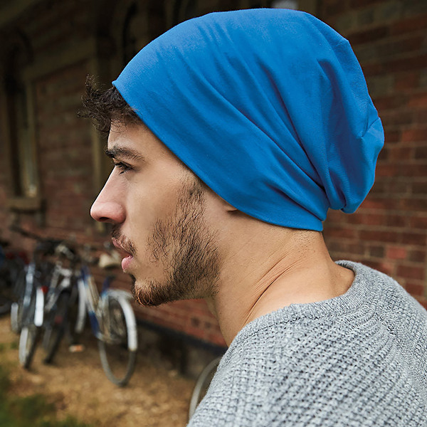 Beechfield Unisex Hemsedal Bomull Slouch Beanie En Storlek Safir Sapphire Blue One size