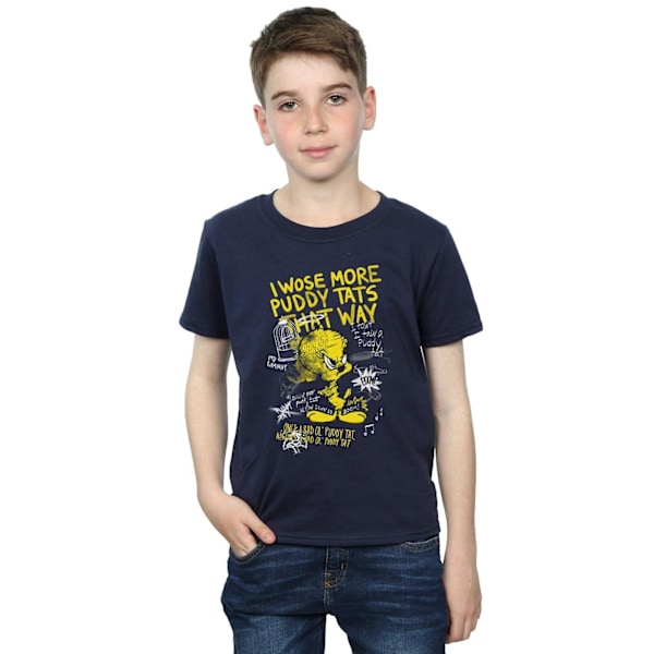 Looney Tunes Boys Tweety Pie More Puddy Tats T-shirt 5-6 år Navy Blue 5-6 Years