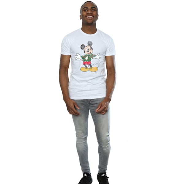 Disney Herr Mickey Mouse Jultröja T-shirt M Vit White M