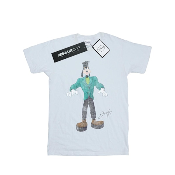 Disney Dam/Kvinnor Frankenstein Goofy Bomull Boyfriend T-Shir White S