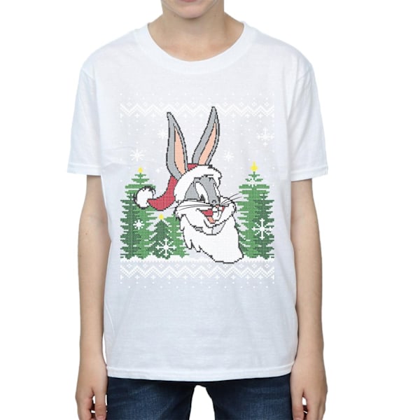 Looney Tunes Pojkar Bugs Bunny Jul Fair Isle T-shirt 9-11 år White 9-11 Years