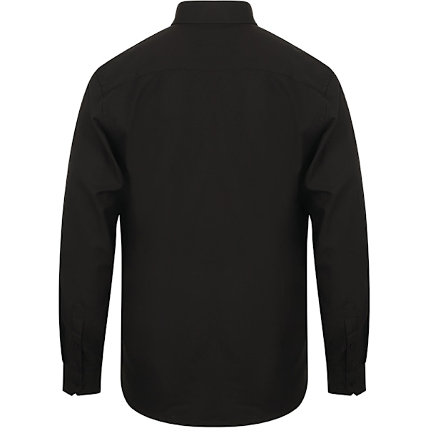 Henbury Herr Wicking Långärmad Arbetsskjorta 3XL Svart Black 3XL