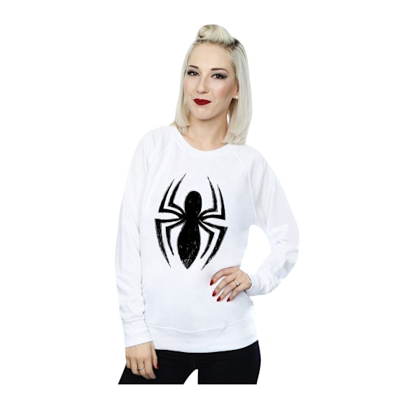 Marvel Dam/Kvinnor Spider-Man Ultimate Spider Logo Sweatshirt White M