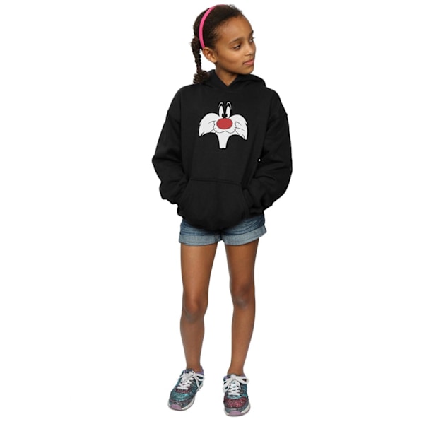 Looney Tunes Girls Sylvester Big Face Hoodie 5-6 år Svart Black 5-6 Years