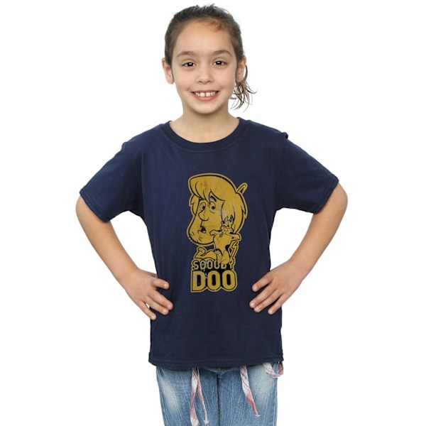 Scooby Doo T-shirt i bomull för flickor och Shaggy, 5-6 år, marinblå Navy Blue 5-6 Years