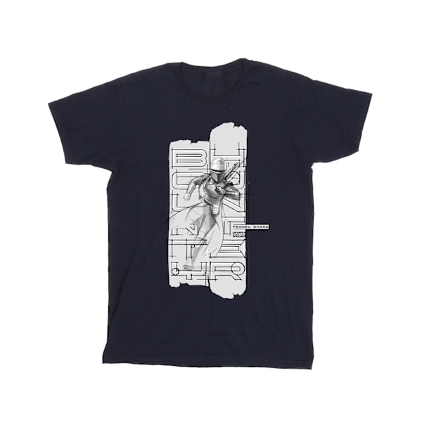 Star Wars Herr The Book Of Boba Fett Fennec Illustration T-Shir Navy Blue 5XL