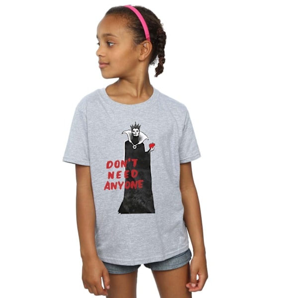 Disney Girls Villains Don´t Need Anyone Bomull T-shirt 9-11 År Sports Grey 9-11 Years