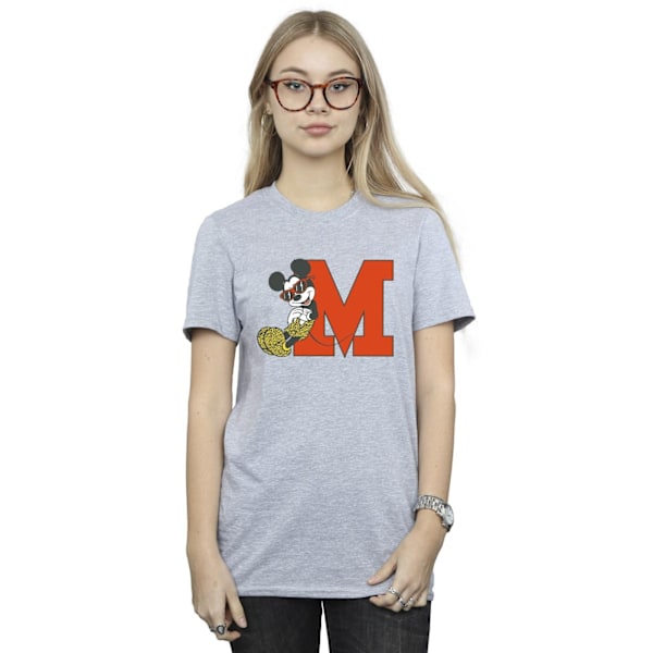 Disney Dam/Kvinnor Mickey Mouse Leopard Byxor Bomull Pojkvän T-Shirt XXL Vit White XXL