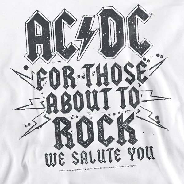 AC/DC Unisex Vuxen Salute Sweatshirt M Vit White M