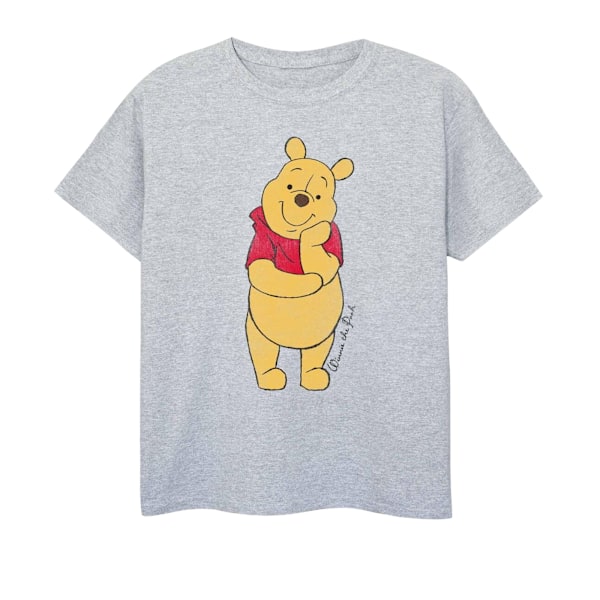 Winnie the Pooh flickor klassisk bomull T-shirt 7-8 år Sports G Sports Grey 7-8 Years