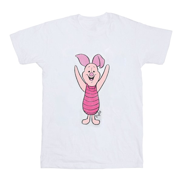 Winnie the Pooh Flickor Klassisk Piglet Bomull T-shirt 9-11 År White 9-11 Years