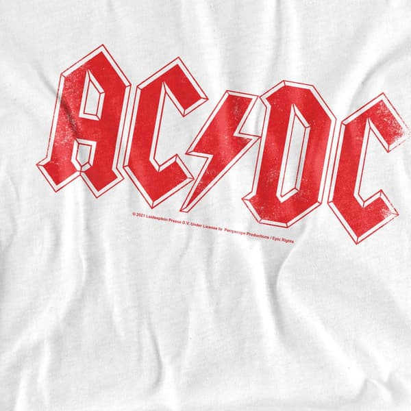 AC/DC Herr Logo T-Shirt 3XL Vit White 3XL