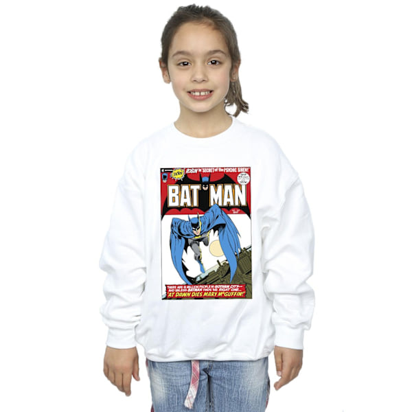 DC Comics Girls Running Batman Cover Sweatshirt 9-11 år Vit White 9-11 Years