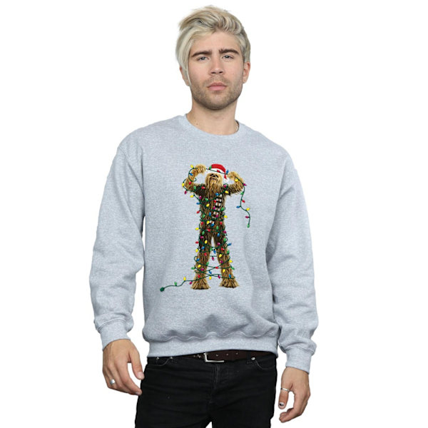 Star Wars Chewbacca Julbelysning Sweatshirt XXL Sports Grå Sports Grey XXL