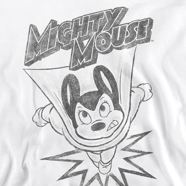 Mighty Mouse Unisex Vuxen Bursting Out Sweatshirt S Vit White S