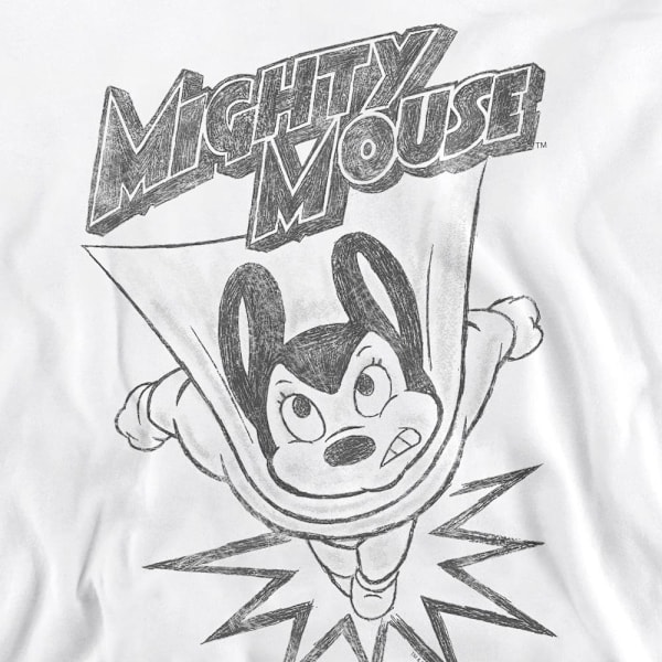 Mighty Mouse Unisex Vuxen Bursting Out Sweatshirt XL Vit White XL
