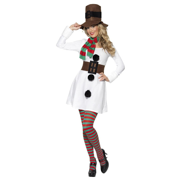 Smiffys Dam/Dam Miss Snögubbe Kostymset S Vit/Svart White/Black S