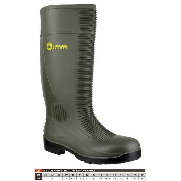 Amblers Steel FS100 Säkerhetsstövlar i PVC för Herrar, Gröna, 45 EUR Green 45 EUR