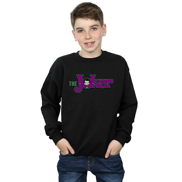 DC Comics Boys The Joker Text Logo Sweatshirt 7-8 år Svart Black 7-8 Years