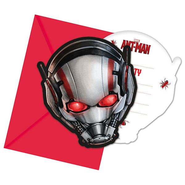 Ant-Man inbjudningar (6-pack) One Size Röd/Vit/Silver Red/White/Silver One Size