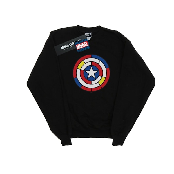 Marvel Herr Captain America Glasmålning Sköld Sweatshirt L B Black L