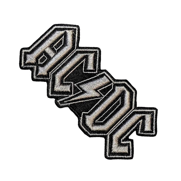 AC/DC Vävd Logotyp Strykjärnslapp En Storlek Silver Silver One Size