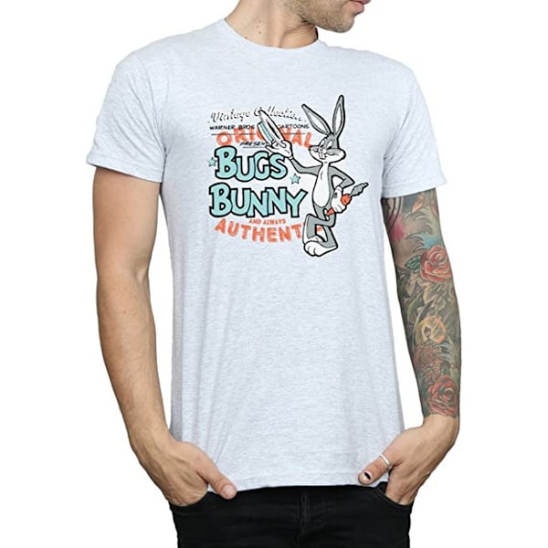 Looney Tunes Herr Bugs Bunny Vintage T-shirt XL Sports Grey Sports Grey XL
