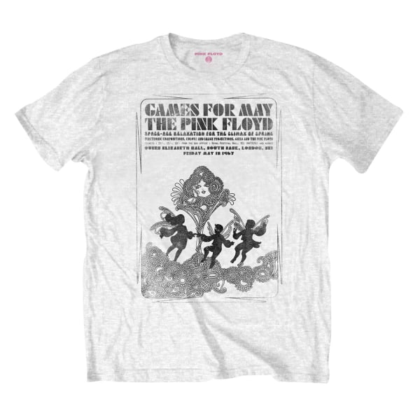 Pink Floyd Unisex vuxenspel för maj T-shirt S Vit White S