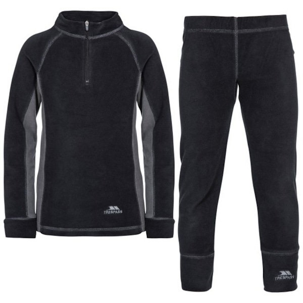 Trespass Barn/Barn Bubbles Fleece Topp Och Botten Baslager Black 5-6 Years