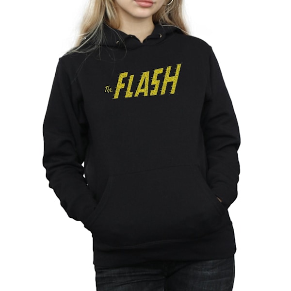 DC Comics Dam/Kvinnor Flash Crackle Logo Hoodie M Svart Black M