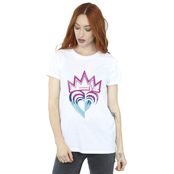 Disney Dam/Damer Descendants Rosa Krona Bomull Boyfriend T- White 3XL