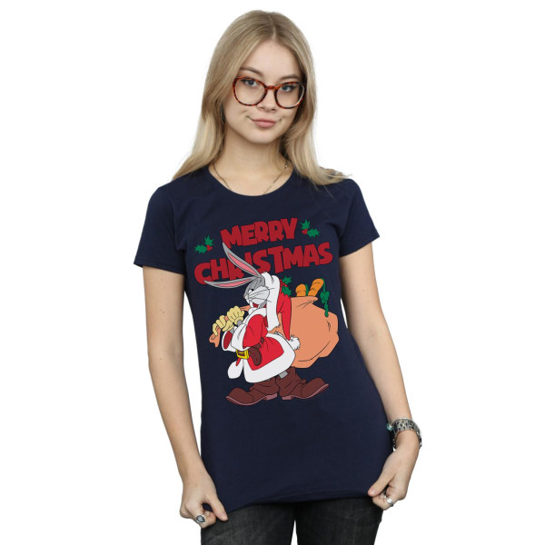 Looney Tunes Dam/Dam Santa Bugs Bunny Cotton T-shirt M Na Navy Blue M