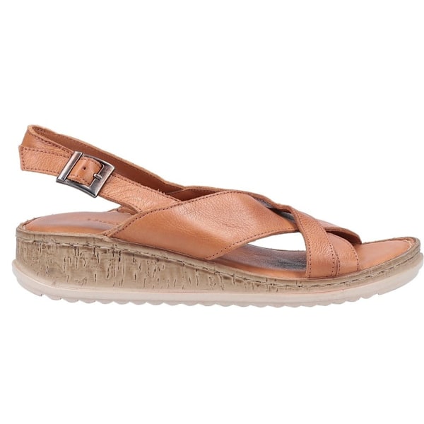 Hush Puppies Dam/Damer Elena Läder Kilklackssandal 7 UK Tan Tan 7 UK