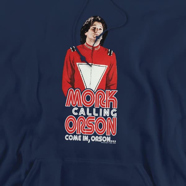 Mork And Mindy Come in Orson-huvtröja för män M Marinblå Navy M