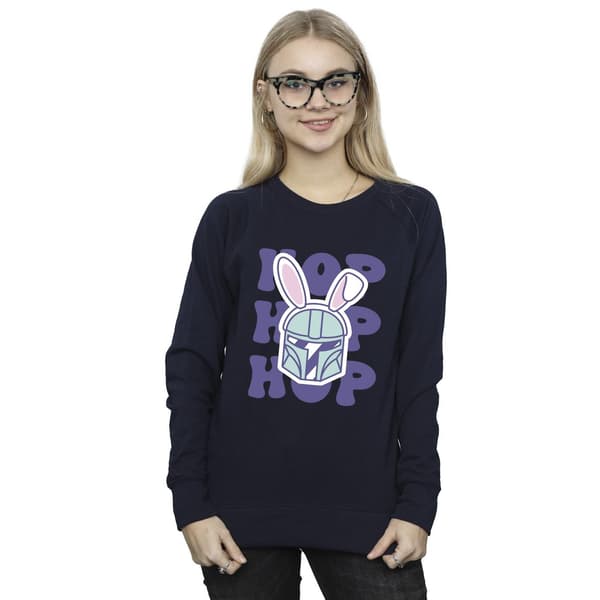 Star Wars Dam/Damer The Mandalorian Hop Into Easter Sweatshirt Navy Blue M