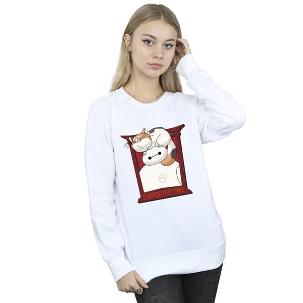 Disney Dam/Kvinnor Big Hero 6 Baymax Frame Support Sweatshirt White L