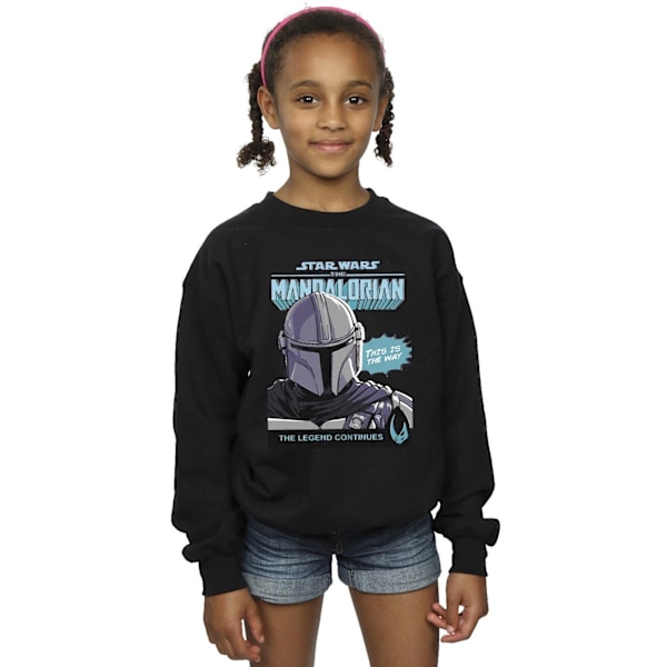 Star Wars The Mandalorian Flickor Mando Comic Cover Sweatshirt 12 Black 12-13 Years