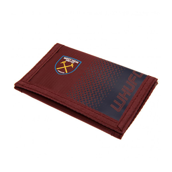 West Ham United FC Fade Design Touch Fastening Nylon Wallet 12 Red/Navy 12 x 8cm