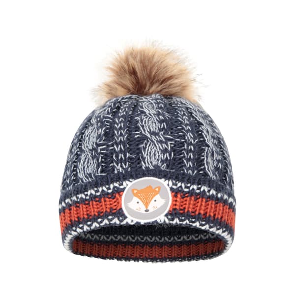 Mountain Warehouse Barnmössa med Pom Pom och Emblem, One Size Navy One Size