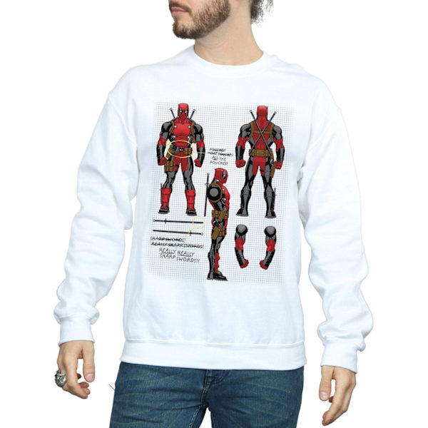 Marvel Deadpool Actionfigur Planer Sweatshirt S Vit White S