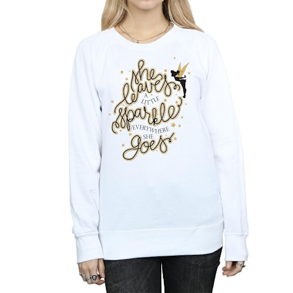 Disney Dam/Kvinnor Tinkerbell Stjärnor Sweatshirt XXL Vit White XXL