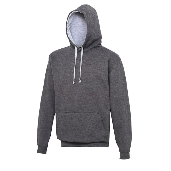 Awdis Varsity Hooded Sweatshirt / Hoodie 2XL Charcoal/ Heather Charcoal/ Heather Grey 2XL