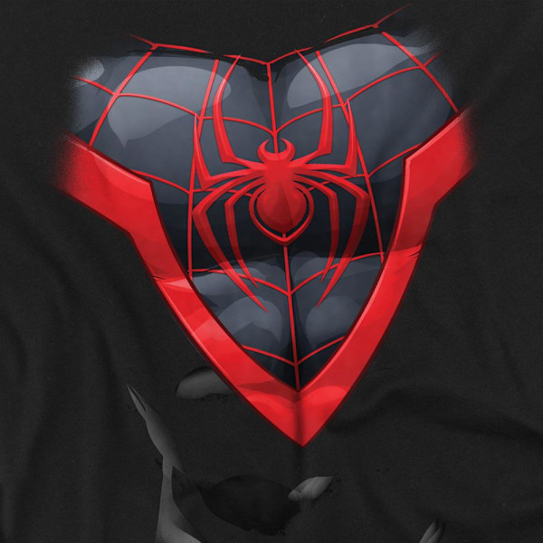 Spider-Man Unisex Vuxen Miles Morales Kostym T-Shirt L Svart Black L