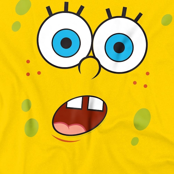 SvampBob Fyrkant Herr T-shirt med Förvånat Ansikte Stl M Gul Yellow M
