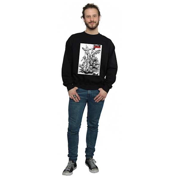 Marvel Herr Avengers Assemble Team Sketch Sweatshirt S Svart Black S